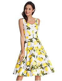 Belle Poque Homecoming 1950 Retro Vintage sin Mangas V-Cuello acampanado A-Line Vestido BP416