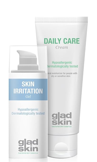 Gladskin Skin Irritation Gel 30ml & Daily Care 75ml Moisturizing Set (Kombi-Packung) - beugt Entzündungen vor, lindert Reizun