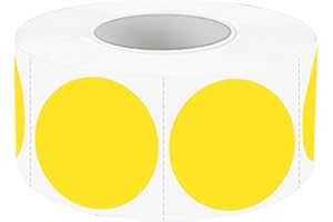 YEGAWEN 1 Inch Colored Dot Stickers - Waterproof Circle Dots, Writable Garage Sale Stickers, Suitable for Laser & Inkjet Printers (500Pcs Yellow)