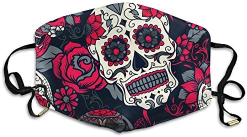 KZ MASKS Unisex Floral Skull Printed Cotton Mouth-Masks Face Mask Polyester Anti-dust Masks