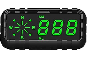 Mulcort Car Headup Display GPS Digital Speedometer Compass with 4.2 Inch LED Display Support Overspeed Alarm Fatigue Driving Reminder Light Sensing for Car Truck SUV Motorcycle