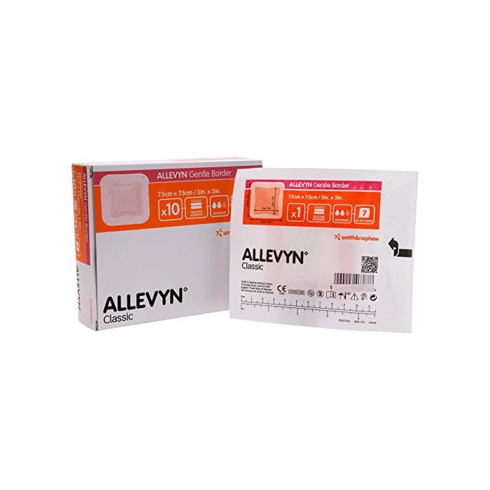 Allevyn Smith and Nephew 66800276 Gentle Border Dressing 3" x 3" - Box of 10