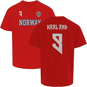 Haaland 9 FAUX EMBROIDERY Norway Soccer 2 Sided YOUTH Unisex T-shirt