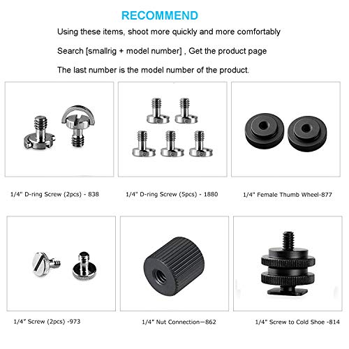 SMALLRIG Quick Release Thumb Screw with 1/4’’ Female Thread for Camera