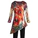 Women's Tunic Top - Poppy Burst Floral Asymmetrical Sublimation Shirt