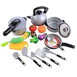 Jellydog Toy Pretend Play Kitchen Cooking Set, Toddler Kitchen Playset,Pots and Pans Set, Cutting Vegetable Playset,Educational Learning Toy, Kitchen Play Food for Boy Girl Kids 3