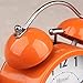 Useful Retro Twin Bell Alarm Clocks Mute Silent Quartz Movement Non Ticking Sweep Second Hand Bedside Desk Analog Morning Wake Up Alarm Clock with Nightlight Backlight and Loud Alarm HA01 Orange