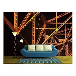 Metal Construction Structures - Removable Wall Mural | Self-Adhesive Large Wallpaper - 66x96 inches