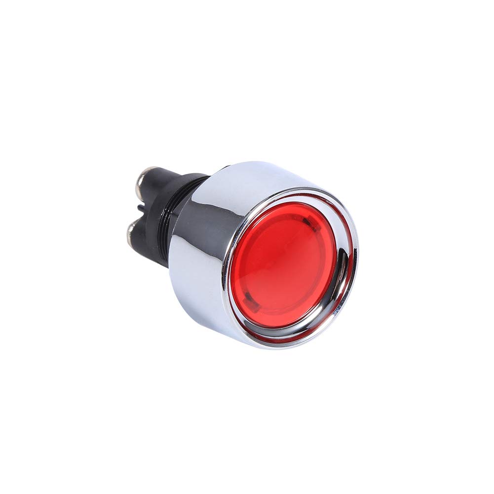 Engine Start Switch Qiilu 12V 50A Ignition Start Push Button Switch,SPST Ignition Starter OFF ON Momentary Switch Plastic Metal LED red