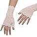 DRESHOW Fingerless Lace Golves UV Protection Prom Party Driving Wedding Black White One Size