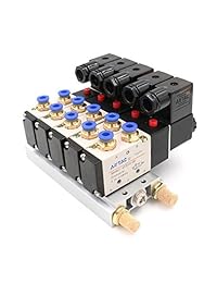 Baomain Válvula Solenoide 4 V210 08 DC 24 V PT1/4 2 Posición 5 Way Base Silenciador Rápida Accesorios Set