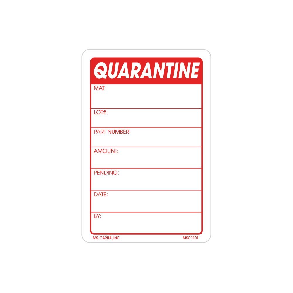 Quarantine Material Labels 3 Inch x 2 inch 500 per Roll Industrial & Scientific
