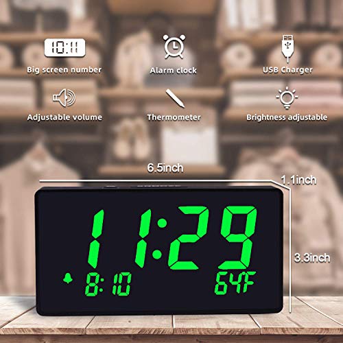 Digital Alarm Clock with Simple Operation, Adjustable Alarm Volume, Full Range Brightness Dimmer, La - //coolthings.us