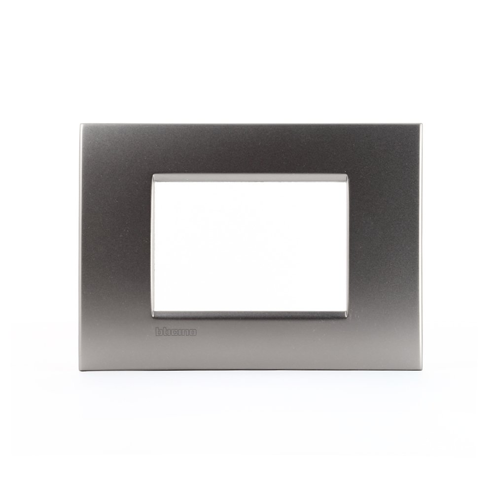 Bticino LNC4803NK Livinglight Air Plate 3 Modules, Satin Nickel