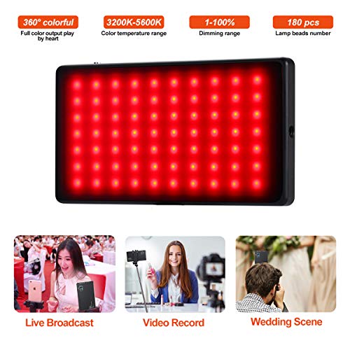 LituFoto RGB Pocket Light R18 Camera Light Mini LED Video Light Panel Fill Light Full Color Output Video Soft Light with Screen for YouTube, Vlog, DSLR, Studio, Outdoor, Smartphone Shooting