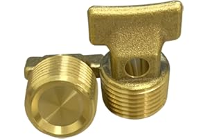 Boat Garboard Drain Plug - 1/2" NPT Thread,Solid Brass Drain Plugs commonly Used in Boat Hulls 2pcs