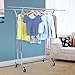 SONGMICS Rolling Garment Rack Heavy-Duty Double-Rail Clothing Hanging Rack on Lockable Wheels Chrome Finish ULLR22C