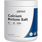 Nutricost Calcium BHB Salts, Exogenous Ketone Supplement, 6.5g Beta-Hydroxybutyrate Per Serving, 250 Grams (30 Serv)