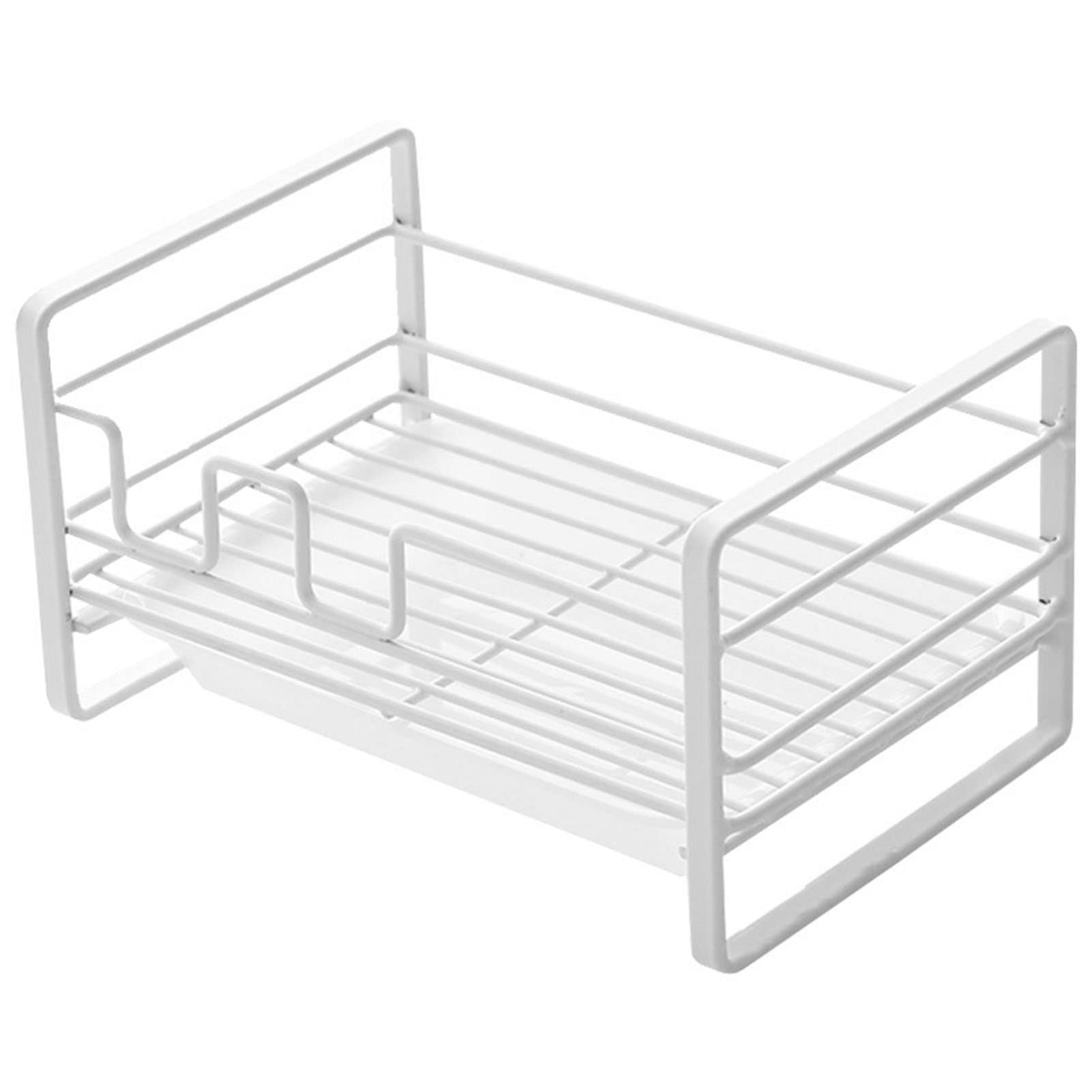 Sponge Holder for Kitchen Sink, 7.3 X 4.7 X 3.9in Kitchen Sink Caddy Sponge Storage Rack Matte White Bathroom Sink Organizer Soap Dish Dispenser Brush Holder for Countertop