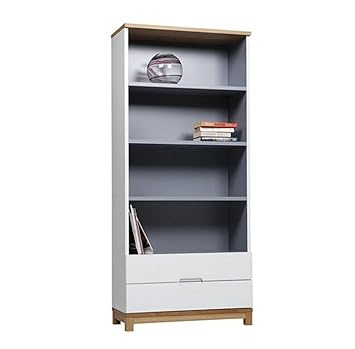 Ideal Oslo 2 Drawer Tall Storage Unit Bookcase Display Cupboard