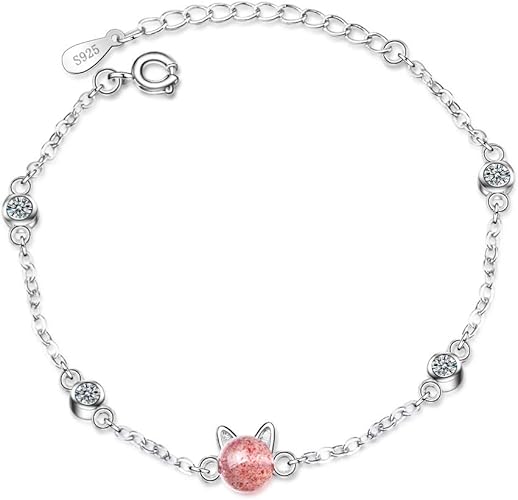 Amazon Fkgiong 925シルバー さまざまなシンプルなレディースリンクブレスレット かわいい猫耳ブレスレット バングル 五芒星 ムーンストーン ガールズ バースデーブレスレット バングル 通販