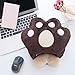 USB Heated Mouse Pad Plush Thickening Cat Bear Paw Mouse Hand Warmer with Wrist Guard Warm Winter(Dark Brown)