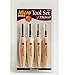 FLEXCUT Carving Tools, Chisel Micro Tool Set, High-Carbon Steel Blades, with Solid Ash Handle, Set of 4 (MT100)
