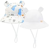POMIJIAN Baby Sun Hat Girls UPF 50+ Beach Kids Hats Boys Wide Brim Cute Toddler Bucket Hat Floppy Infant Sun Hats