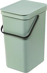 Brabantia Sort & Go 16L Jade Green Waste Bin with Stay-Open Lid