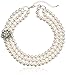 Amazon Collection Simulated Pearl Three-Row Necklace, 17