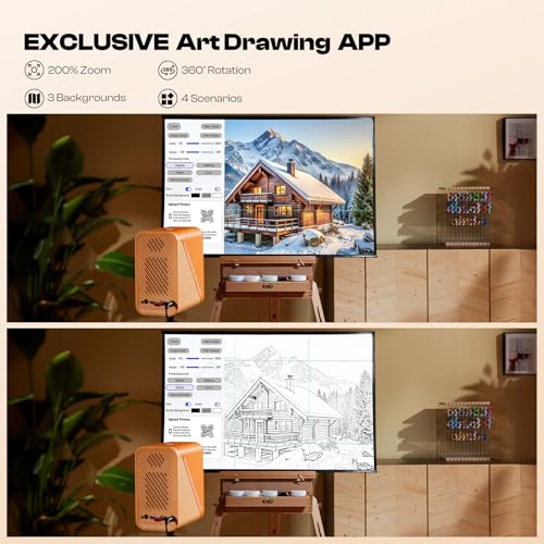 Caydo P1 Art Projector with Exclusive Drawing App for Artists, Portable Projector with Auto Focus & Keystone for Drawing and Tracing, 4K Support, 100’’ Display, Compatible with iOS/Android, Upgraded