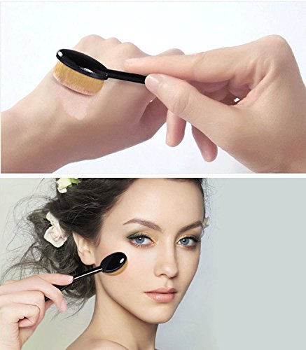 Oneleaf Super Soft 6Pcs Oval Toothbrush Makeup Brushes Set Cream Contour Powder Concealer Foundation Cosmetics Tool - Thumbnail 4