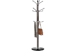 Freestanding Coat Rack with Marble Base, 70 Inch Heavy Duty Standing Coat Rack with 12 Hooks, Hat Hanger Stand Organizer, Met