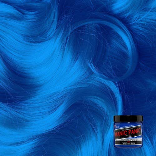 MANIC PANIC Classic Bad Boy Blue Semi Permanent Hair Color - Denim Blue Hair Dye for Women & Men That Lasts 4-6 Weeks - Vegan, Ammonia & Cruelty-Free - Create & Mix Custom Shades (4oz)