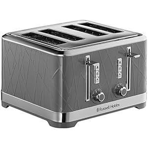 Russell Hobbs 28102 Structure Toaster, 4 Slice - Contemporary Design Featuring Lift and Look with Frozen, Cancel and…