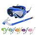Kids Swimming Studying Anti-Fog Goggles Diving Mask Snorkel Set (for Age 4-10)