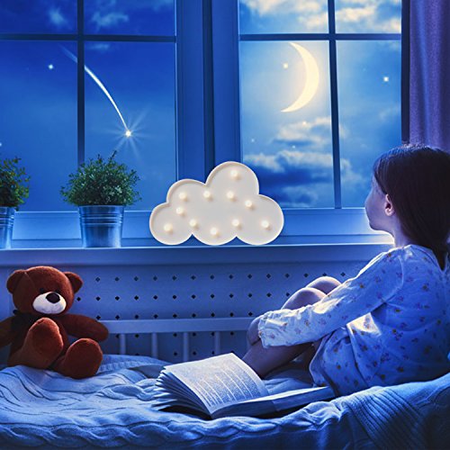 Lighted Cloud Sign - LED Marquee Cloud Baby Light Nursery Lamp - Home Decor Accents - Cloud Night Lights (White Cloud) - Thumbnail 4