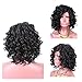 Short Lace Front Wigs L Part Bob for Women Synthetic Wavy Curly Black Color