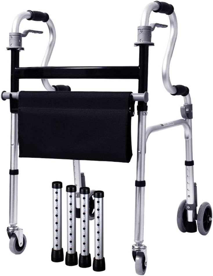 Lightweight Overhead Frame/Folding Wheeled Walker - Height Adjustable, Size:49x59x86-93cm Ailin home