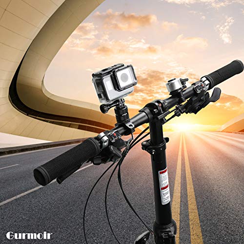 Gurmoir Aluminum Bike Bicycle Handlebar Mount for Gopro Hero 8/Hero 7/6/5/4 Session/AKASO/DJI Osmo Action/SJCAM/YI and More Action Cameras. 360 Degrees Rotary Bicycle Rack Mount - Thumbnail 4
