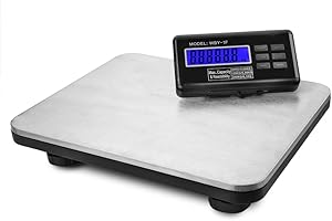 Flexzion Industrial Digital Shipping Postal Scales, Max Weight 200KG 440lb w/LCD Backlight Display & AC Adapter, Heavy Duty Stainless Steel Platform for Medium to Small Packages Parcel Small Pet