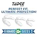 Tadge Goods Night Mouth Guard for Grinding Teeth – Pack of 6 – Bite Guard Helps TMJ, Bruxism, Teeth Clenching | 3 Sizes | Customizable, BPA Free, Includes Fitting Instructions & Anti-Bacterial Case