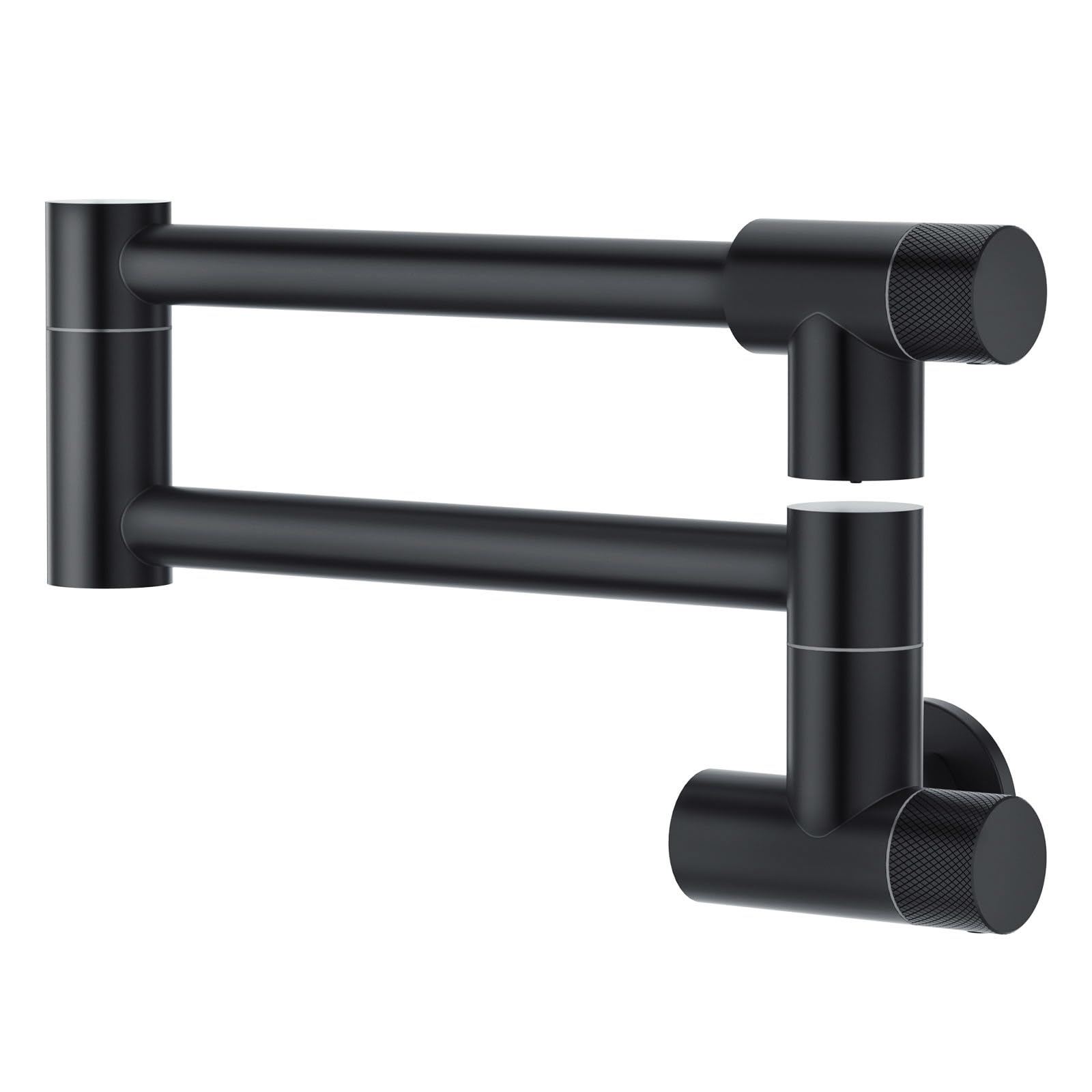 Photo 1 of Aktines Pot Filler Faucet with Knob Switch, Wall Mount Over Stove Folding Faucet, Single Hole Stainless Steel Kitchen Pot Faucets, Matte Black