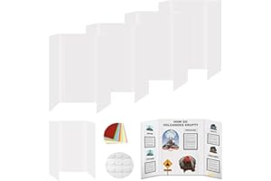 Rsgift 4 Pcs Small Tri-fold Poster Boards with Double Sided Tapes and Cardboard,21.2x13.8 inches,Corrugated Presentation Boards, Display Boards for School Project,Exhibitions,Business Presentation
