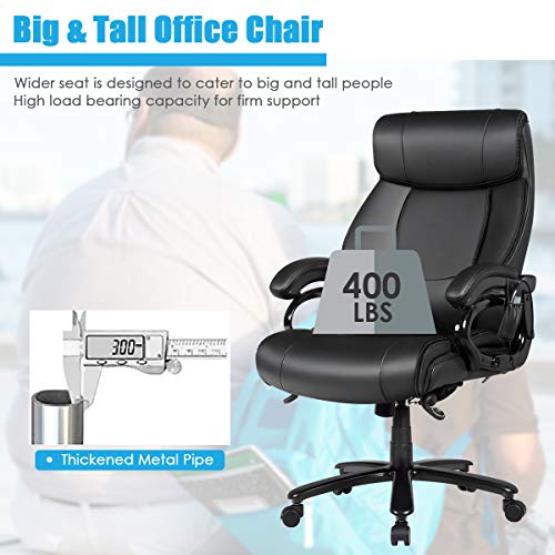 Giantex Executive Office Chair, Big and Tall Massage Chair w/ 6 Vibrating Points, Soft Sponge