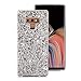 Ranyi Galaxy Note 9 Case, Full Body Glitter Sparkle Bling Shiny Rhinestone Design Slim Electroplated TPU Bumper Shock Absorbing Protective Case Cover for Samsung Galaxy Note 9 (2018), Silver