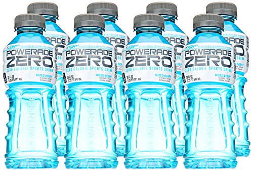 POWERADE ZERO, Zero Calorie Electrolyte Enhanced Sports Drinks, Mixed Berry, 20 fl oz, 8 Pack