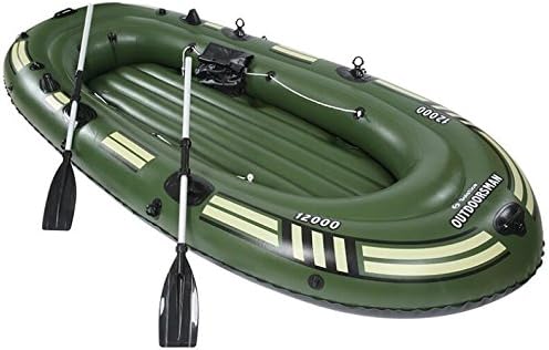 sz5cgjmy Heavy duty 4 Person Inflatable Raft Dinghy fishing Boat Set Maximum weight 300kg