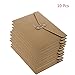 Funny live 10 Pcs A4 Kraft String Envelope File Folders Organizer for Projects | Contracts | Bills | Meeting Documents Pockets Office Supplies (Horizontal Version A4)