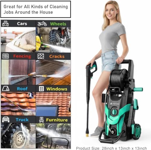 Pressure Washer, 4800 PSI 3.2 GPM Power Washer with 4 Quick Connect Nozzles/Foam Cannon, 23FT Inlet Hose & Filter, High Pressure Washer for Cars, Fences, Patio, Home, Blue